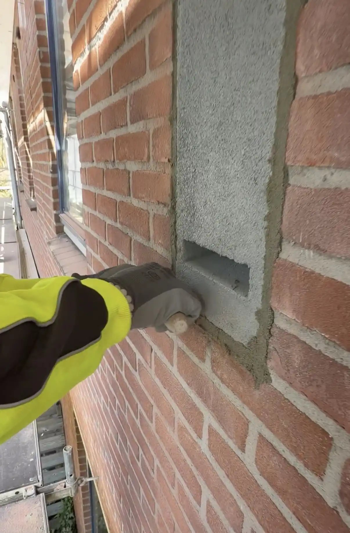 Vakman bezig met vleermuiskast